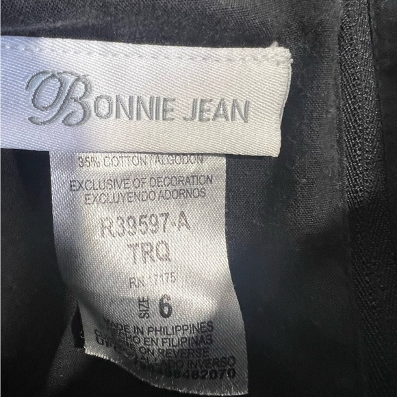 Bonnie jean dress size 6 black blue butterfly - Picture 3 of 5